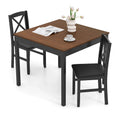 Ensemble de table à manger 3 pièces, table de cuisine carrée en bois avec 2