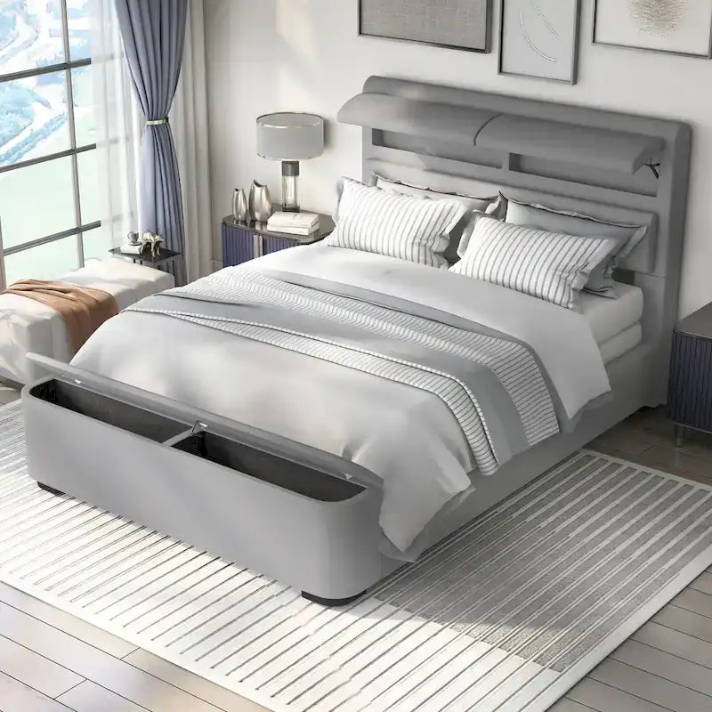Furniture of America Otjen Modern Upholstered Storage Bed