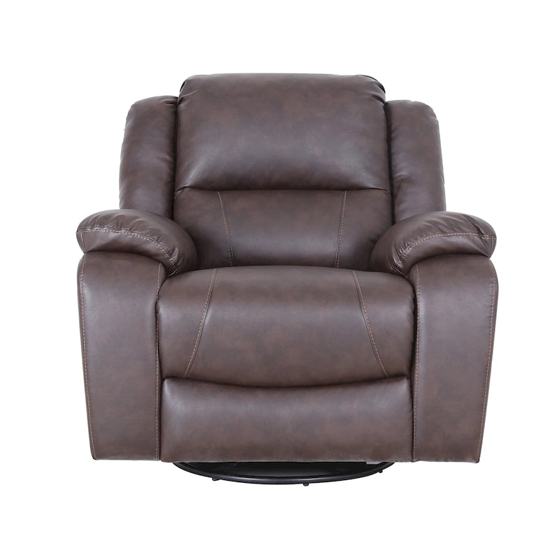 Fauteuil inclinable pivotant en similicuir touffeté Malic par
