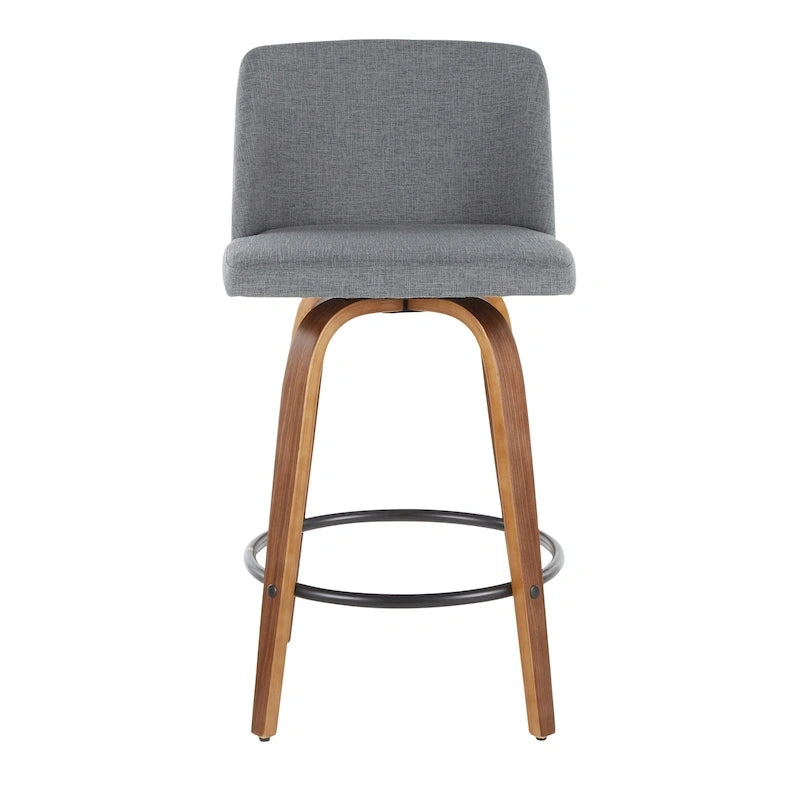 Tabouret de comptoir Vallberga 26 avec repose-pieds rond noir (lot de 2)