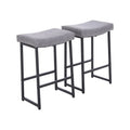 Tabouret de bar en cuir PU, design selle 2 pièces avec structure métallique robuste