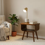 Adelina Mid-Century Modern Rectangular Solid Wood End Table in Brown
