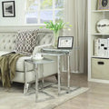 Ensemble de tables gigognes Addison Carolina Living - Plateau en verre - Base chromée