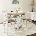 Ensemble de salle à manger 5 pièces Simmons blanc antique et marron