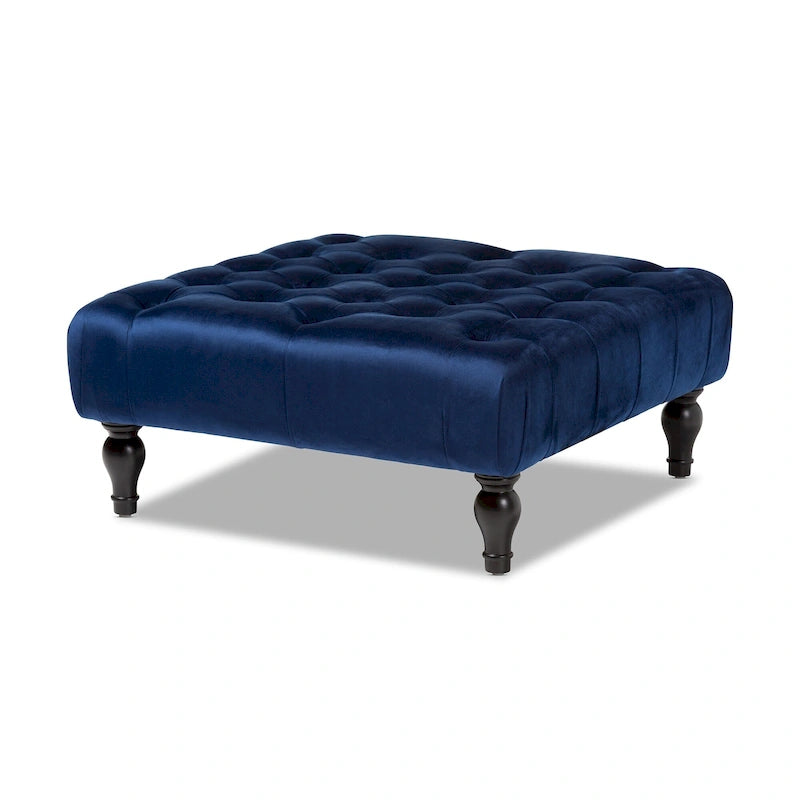 Ottoman de cocktail en velours de transition