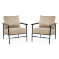 Ensemble de 2 chaises d'appoint modernes, fauteuil avec coussin rembourré, chaises longues en tissu Leathaire pour salon 4748