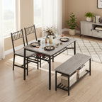 Dining Table Set for 2 with Storage Bench