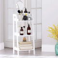 Étagère échelle à 3 niveaux, étagère de salle de bain autoportante, étagère ouverte en bois à 3 niveaux, étagère échelle (blanche)
