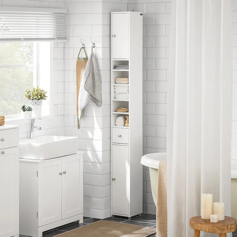 Meuble Colonne de Salle de Bain BZR34-W Armoire de Rangement