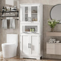 Meuble de salle de bain, Armoire de rangement haute de cuisine avec portes et étagère réglable