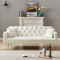 Canapé-lit pliant capitonné convertible blanc crème
