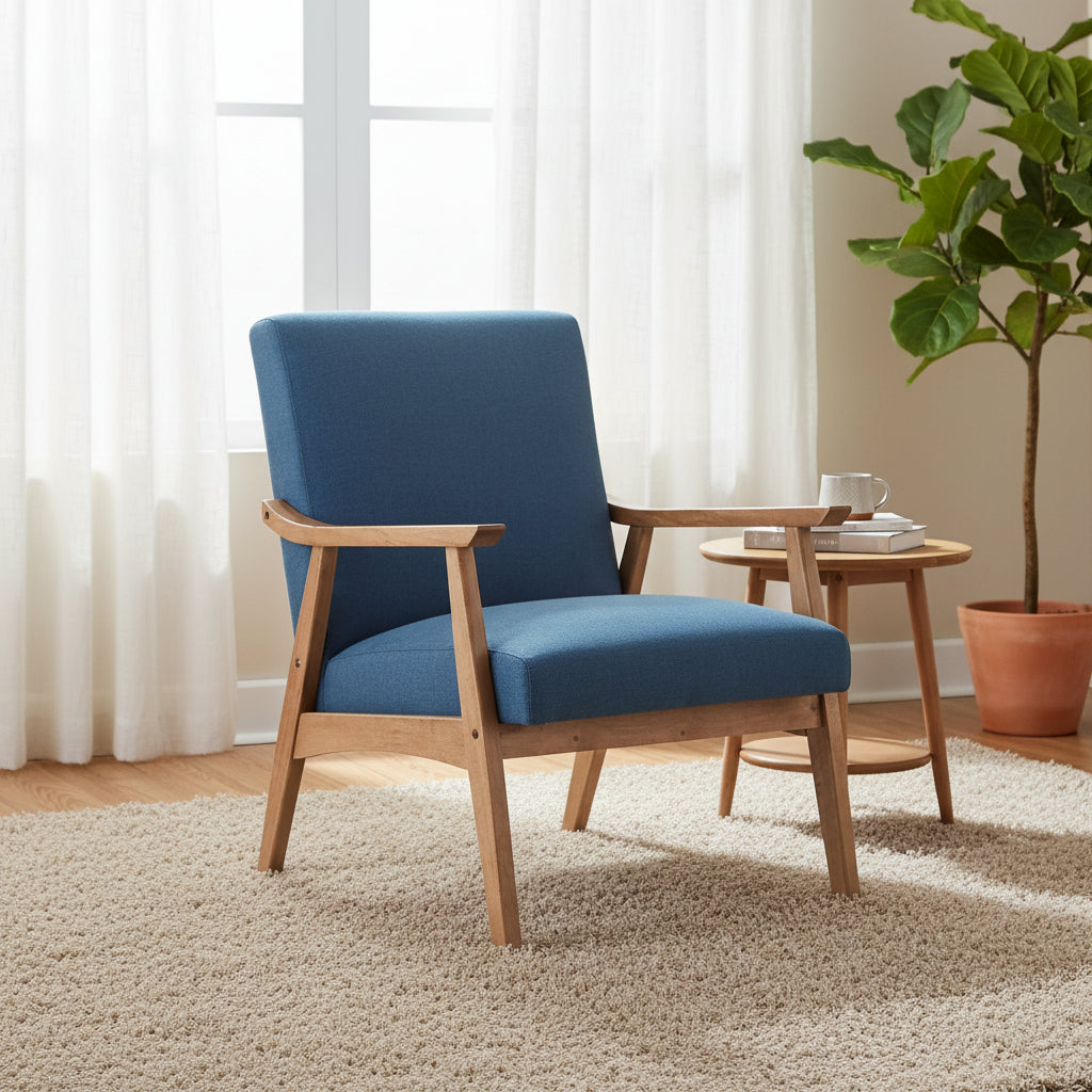 Fauteuil d'appoint en bois de style moderne du milieu du siècle Home Comfort