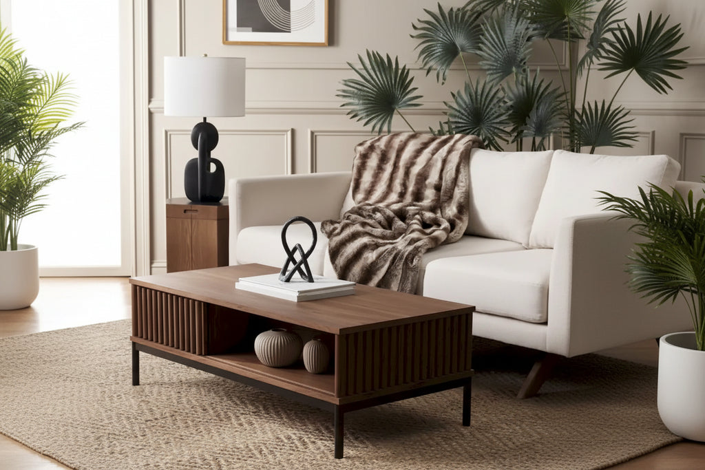 SAFAVIEH Tamayo 2-Door Storage Coffee Table - 43.7 In. W x 21.5 In. D x 15.4 In. H - 44Wx21Dx15H