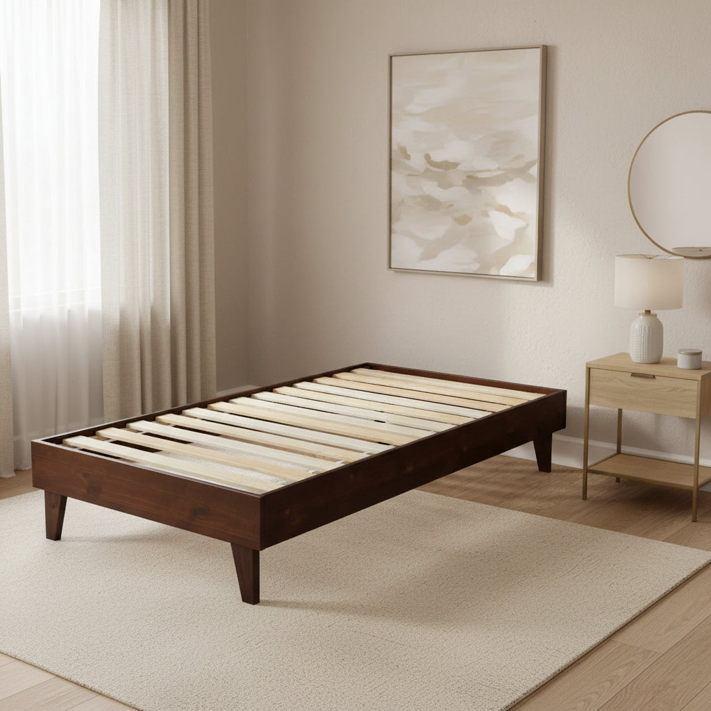 Yaheetech Wood Bed Frame Wooden Platform Bed Frame with Wood Slat Support