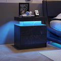 19.3 Table de chevet moderne à 2 tiroirs avec lumières LED réglables