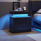 19.3 Table de chevet moderne à 2 tiroirs avec lumières LED réglables