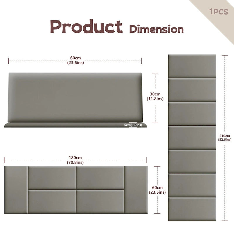 WOWMAX Upholstered Wall Panels Modern Padded Headboard (1 Piece)