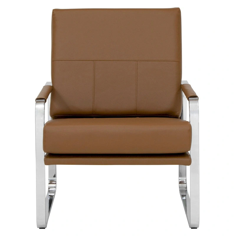 Fauteuil d'appoint moderne Allure en métal et cuir mélangé de Studio Designs Home