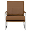 Fauteuil d'appoint moderne Allure en métal et cuir mélangé de Studio Designs Home