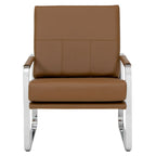 Fauteuil d'appoint moderne Allure en métal et cuir mélangé de Studio Designs Home