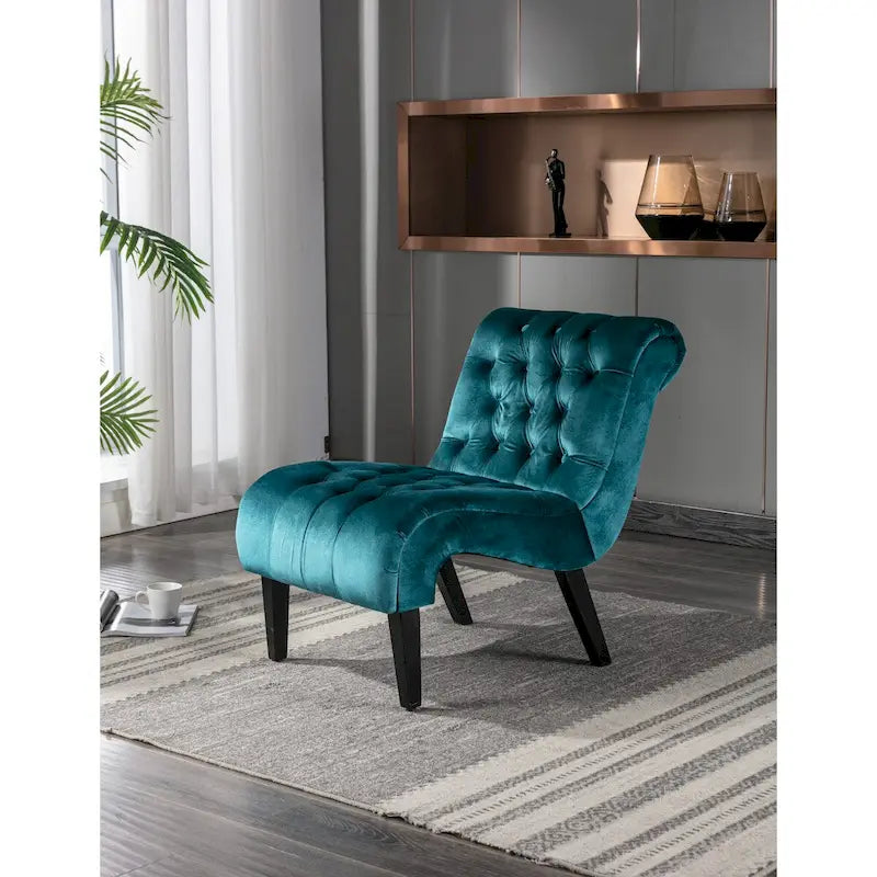 Chaise d'appoint sans accoudoirs en velours, chaise slipper capitonnée, chaise d'appoint, chaise longue