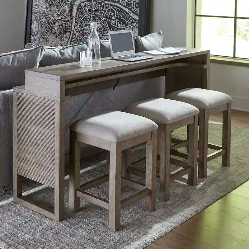 Ensemble table et tabourets de bar 4 pièces Dusty Taupe