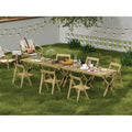 Chaises d'extérieur en bois résistantes aux intempéries avec pliage compact (lot de 2)