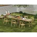 Chaises d'extérieur en bois résistantes aux intempéries avec pliage compact (lot de 2)