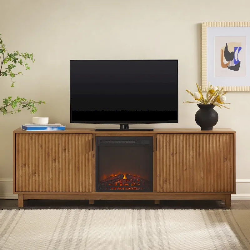 Meuble TV de 70 pouces avec cheminée électrique